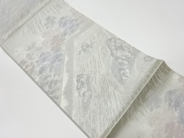 JAPANESE KIMONO / VINTAGE FUKURO OBI / WOVEN SCENERY & TREES